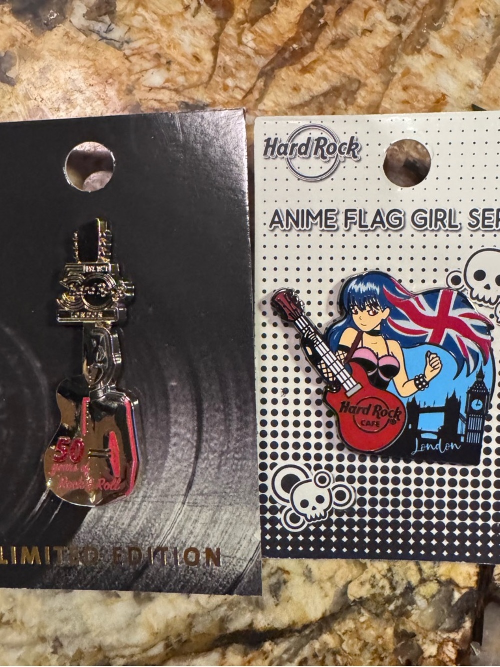 Lot 2 New With Tags Hard Rock Limited Edition Anime (British) Collectible Pins